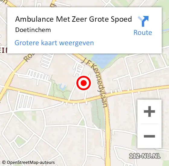 Locatie op kaart van de 112 melding: Ambulance Met Zeer Grote Spoed Naar Doetinchem op 28 maart 2024 22:59