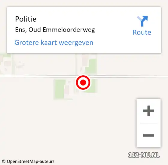 Locatie op kaart van de 112 melding: Politie Ens, Oud Emmeloorderweg op 28 maart 2024 23:23