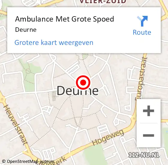 Locatie op kaart van de 112 melding: Ambulance Met Grote Spoed Naar Deurne op 28 maart 2024 23:27