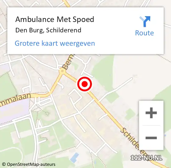 Locatie op kaart van de 112 melding: Ambulance Met Spoed Naar Den Burg, Schilderend op 29 maart 2024 00:00