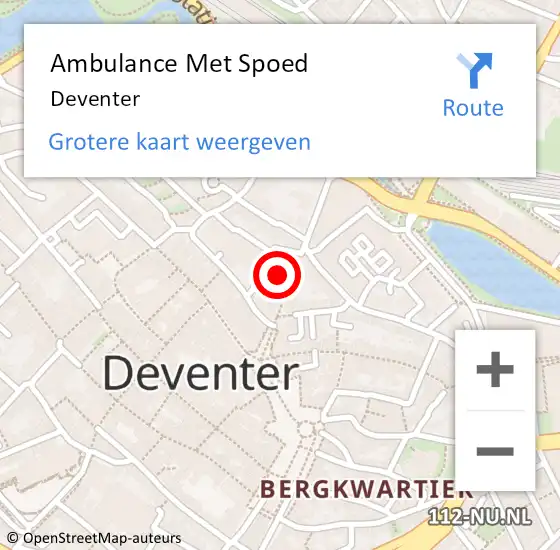Locatie op kaart van de 112 melding: Ambulance Met Spoed Naar Deventer op 29 maart 2024 00:01