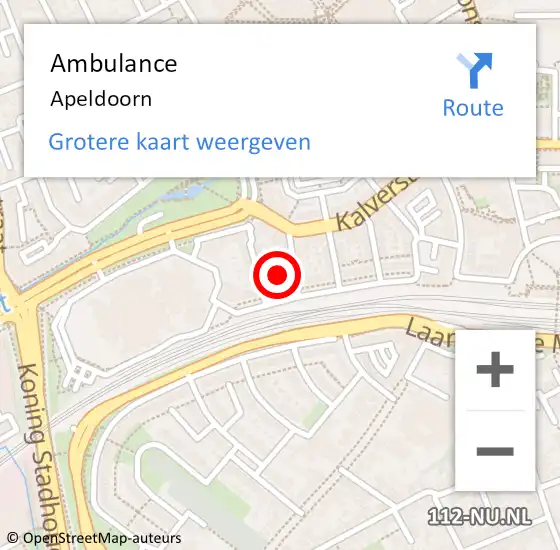 Locatie op kaart van de 112 melding: Ambulance Apeldoorn op 29 maart 2024 00:26