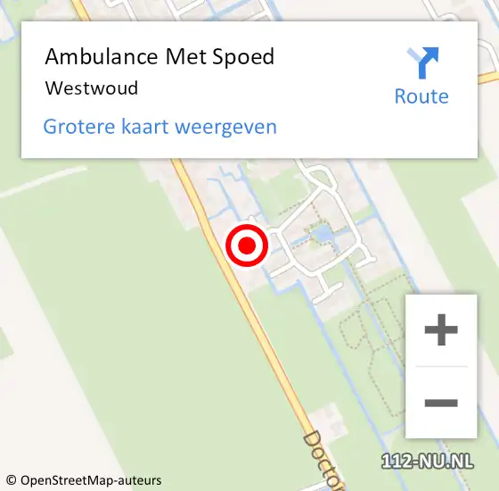 Locatie op kaart van de 112 melding: Ambulance Met Spoed Naar Westwoud op 29 maart 2024 01:25