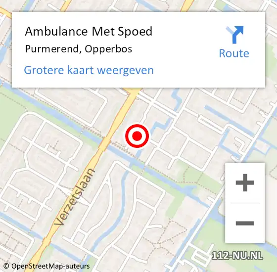 Locatie op kaart van de 112 melding: Ambulance Met Spoed Naar Purmerend, Opperbos op 29 maart 2024 01:37