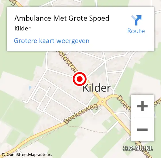 Locatie op kaart van de 112 melding: Ambulance Met Grote Spoed Naar Kilder op 29 maart 2024 03:47