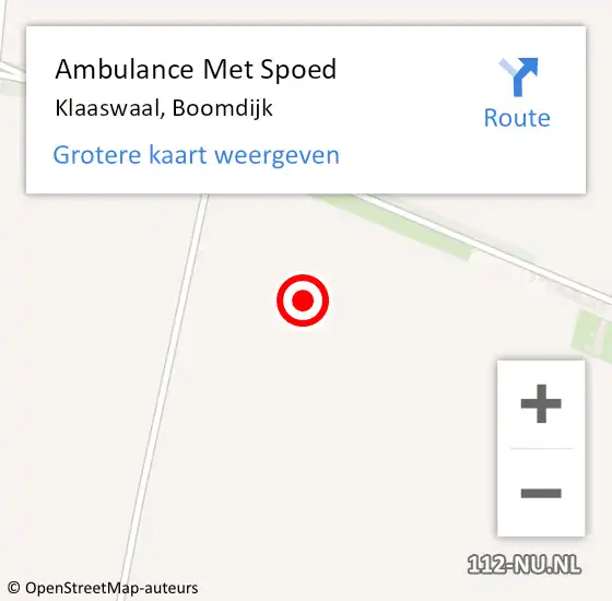 Locatie op kaart van de 112 melding: Ambulance Met Spoed Naar Klaaswaal, Boomdijk op 29 maart 2024 05:22