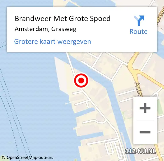 Locatie op kaart van de 112 melding: Brandweer Met Grote Spoed Naar Amsterdam, Grasweg op 29 maart 2024 05:47