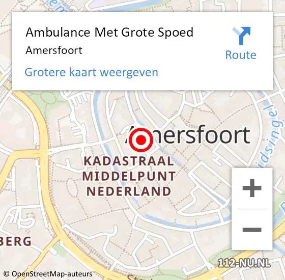 Locatie op kaart van de 112 melding: Ambulance Met Grote Spoed Naar Amersfoort op 29 maart 2024 05:50