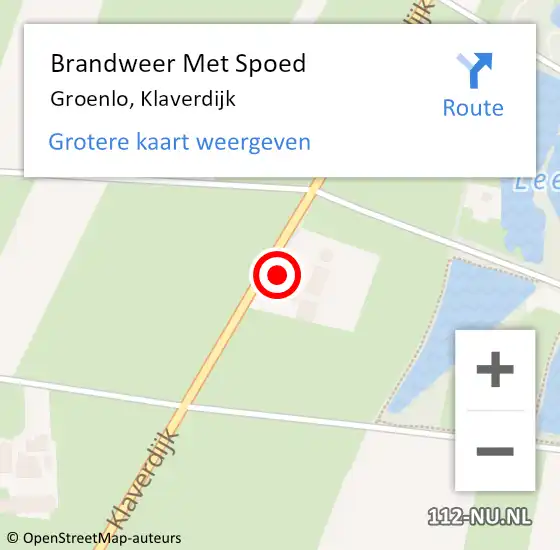 Locatie op kaart van de 112 melding: Brandweer Met Spoed Naar Groenlo, Klaverdijk op 29 maart 2024 06:36
