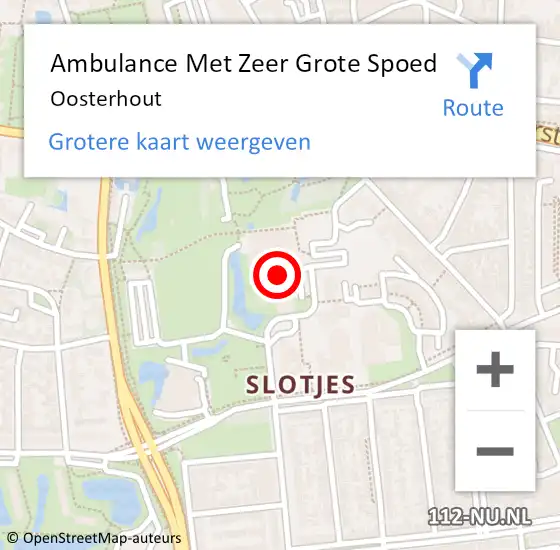 Locatie op kaart van de 112 melding: Ambulance Met Zeer Grote Spoed Naar Oosterhout op 29 maart 2024 07:10