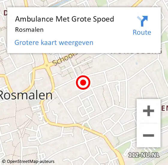Locatie op kaart van de 112 melding: Ambulance Met Grote Spoed Naar Rosmalen op 29 maart 2024 07:11