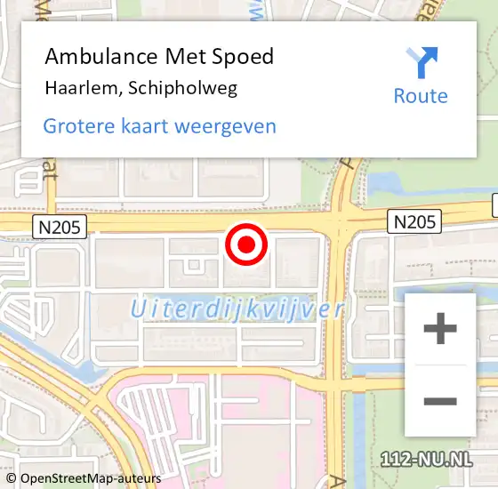 Locatie op kaart van de 112 melding: Ambulance Met Spoed Naar Haarlem, Schipholweg op 29 maart 2024 08:12