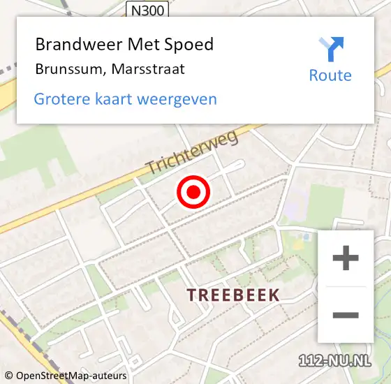 Locatie op kaart van de 112 melding: Brandweer Met Spoed Naar Brunssum, Marsstraat op 29 maart 2024 08:18