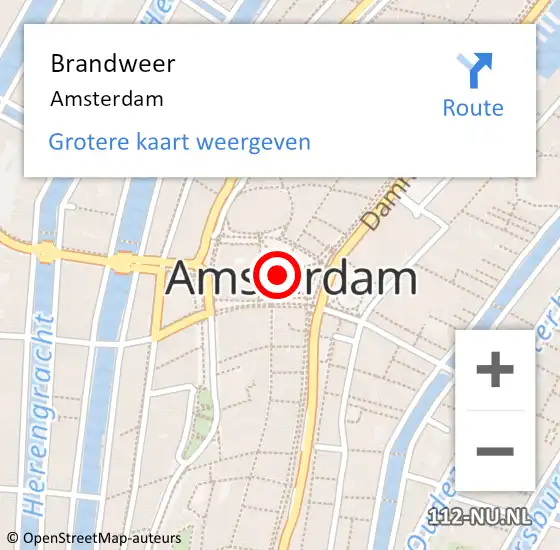 Locatie op kaart van de 112 melding: Brandweer Amsterdam op 29 maart 2024 09:12