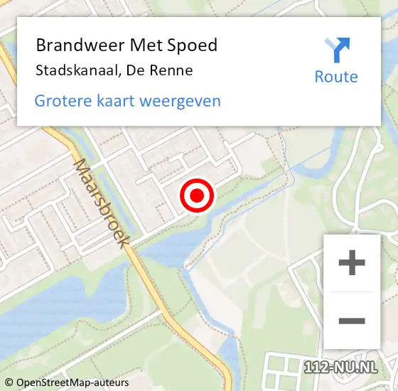 Locatie op kaart van de 112 melding: Brandweer Met Spoed Naar Stadskanaal, De Renne op 30 september 2014 16:02