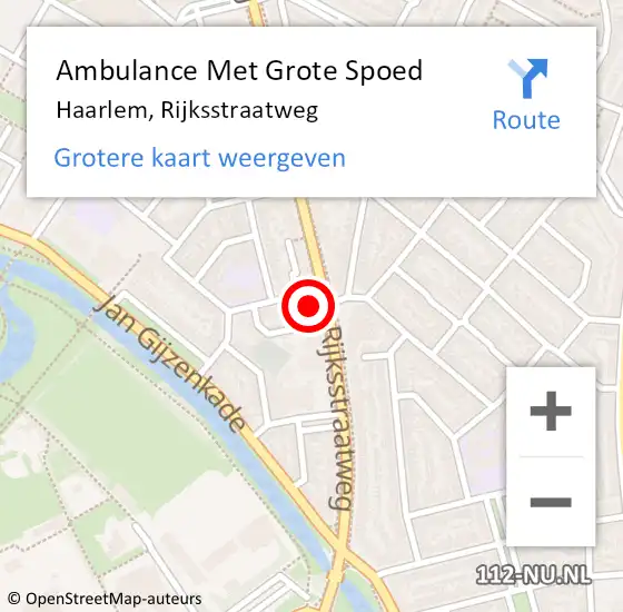 Locatie op kaart van de 112 melding: Ambulance Met Grote Spoed Naar Haarlem, Rijksstraatweg op 29 maart 2024 10:01
