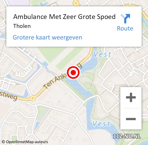 Locatie op kaart van de 112 melding: Ambulance Met Zeer Grote Spoed Naar Tholen op 29 maart 2024 10:18