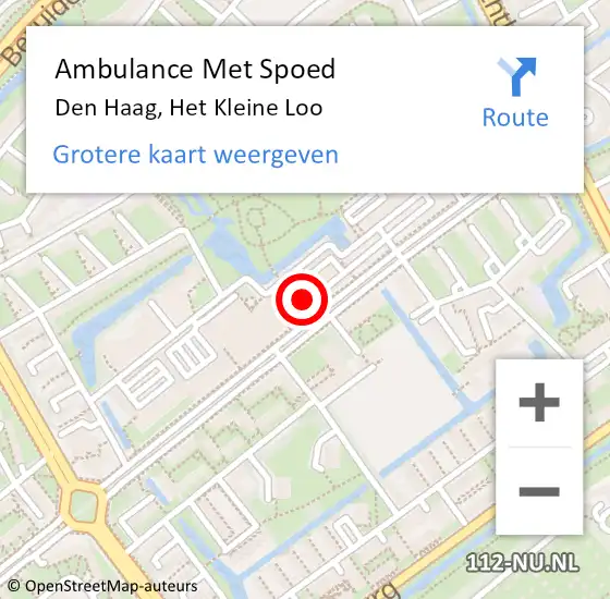 Locatie op kaart van de 112 melding: Ambulance Met Spoed Naar Den Haag, Het Kleine Loo op 29 maart 2024 10:26