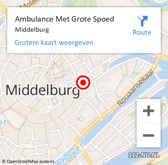Locatie op kaart van de 112 melding: Ambulance Met Grote Spoed Naar Middelburg op 29 maart 2024 10:49