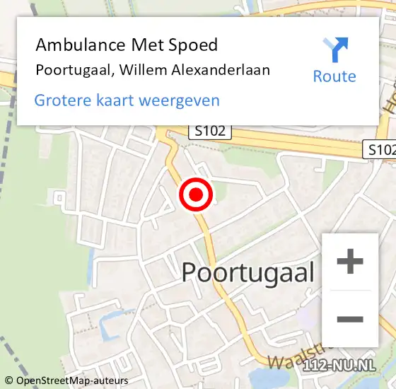 Locatie op kaart van de 112 melding: Ambulance Met Spoed Naar Poortugaal, Willem Alexanderlaan op 29 maart 2024 11:08