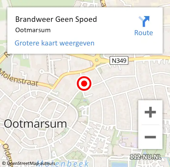 Locatie op kaart van de 112 melding: Brandweer Geen Spoed Naar Ootmarsum op 29 maart 2024 12:08