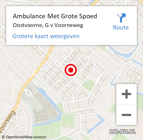 Locatie op kaart van de 112 melding: Ambulance Met Grote Spoed Naar Oostvoorne, G v Voorneweg op 29 maart 2024 12:13