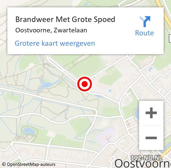 Locatie op kaart van de 112 melding: Brandweer Met Grote Spoed Naar Oostvoorne, Zwartelaan op 29 maart 2024 12:30