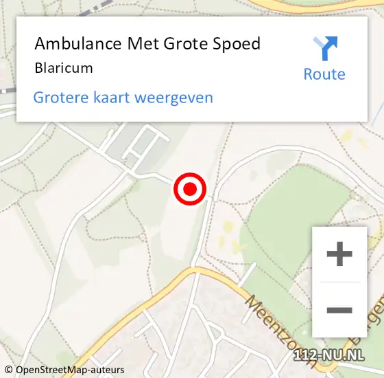 Locatie op kaart van de 112 melding: Ambulance Met Grote Spoed Naar Blaricum op 29 maart 2024 12:38