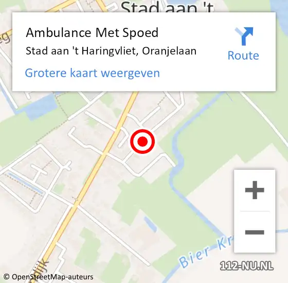 Locatie op kaart van de 112 melding: Ambulance Met Spoed Naar Stad aan 't Haringvliet, Oranjelaan op 29 maart 2024 12:39