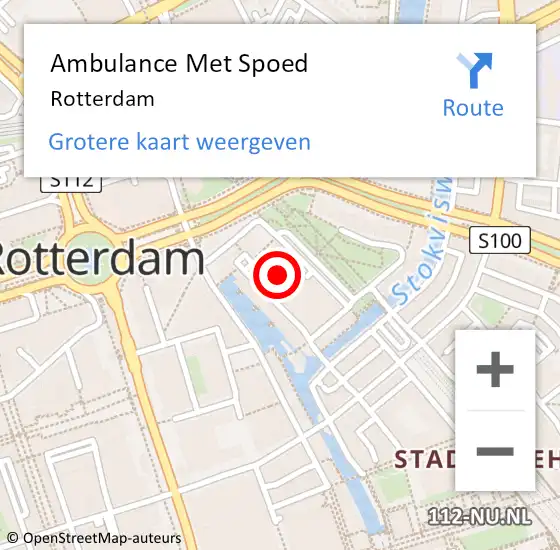 Locatie op kaart van de 112 melding: Ambulance Met Spoed Naar Rotterdam op 29 maart 2024 13:03