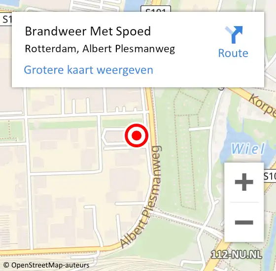 Locatie op kaart van de 112 melding: Brandweer Met Spoed Naar Rotterdam, Albert Plesmanweg op 29 maart 2024 13:07