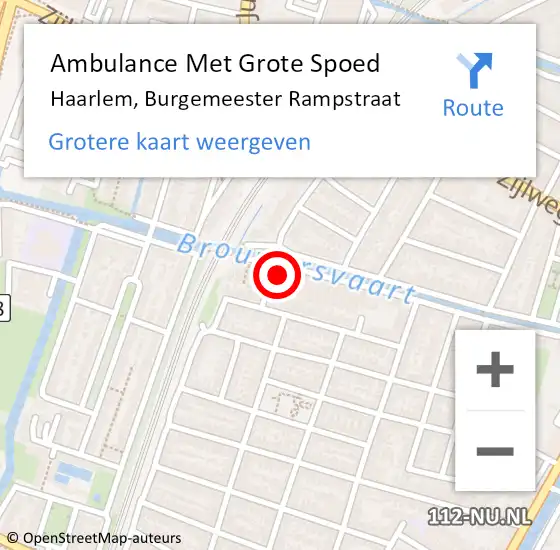 Locatie op kaart van de 112 melding: Ambulance Met Grote Spoed Naar Haarlem, Burgemeester Rampstraat op 29 maart 2024 13:07