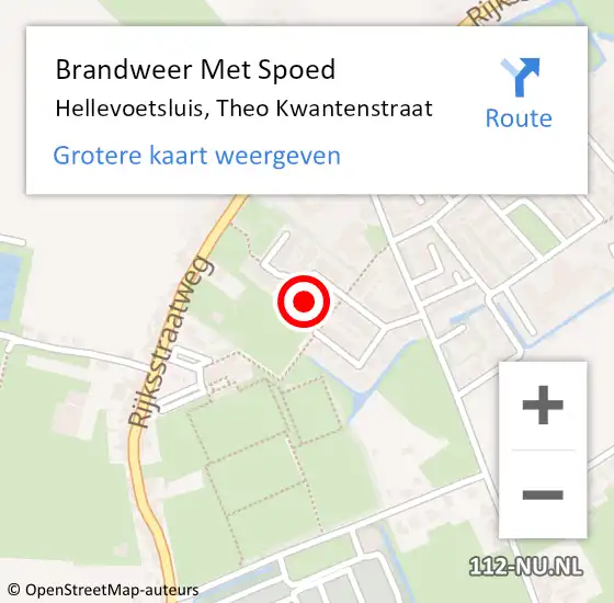 Locatie op kaart van de 112 melding: Brandweer Met Spoed Naar Hellevoetsluis, Theo Kwantenstraat op 29 maart 2024 13:17