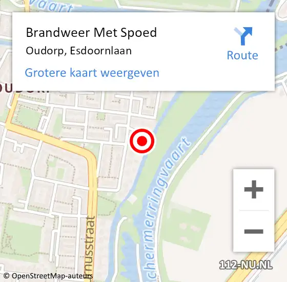 Locatie op kaart van de 112 melding: Brandweer Met Spoed Naar Oudorp, Esdoornlaan op 29 maart 2024 13:35