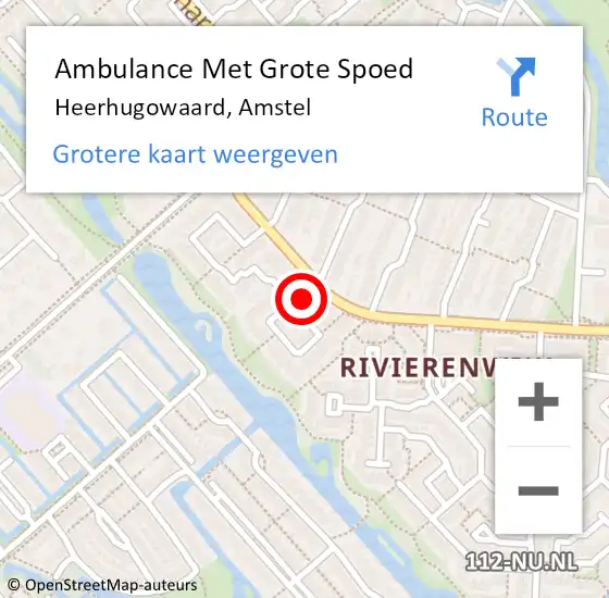 Locatie op kaart van de 112 melding: Ambulance Met Grote Spoed Naar Heerhugowaard, Amstel op 29 maart 2024 14:01