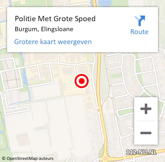 Locatie op kaart van de 112 melding: Politie Met Grote Spoed Naar Burgum, Elingsloane op 29 maart 2024 14:02