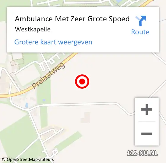 Locatie op kaart van de 112 melding: Ambulance Met Zeer Grote Spoed Naar Westkapelle op 29 maart 2024 14:27