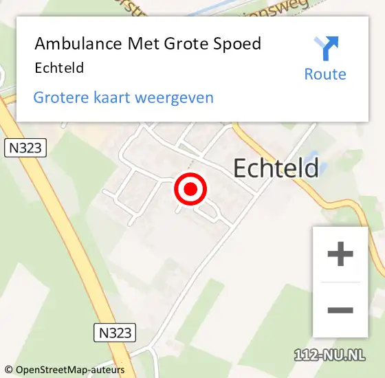 Locatie op kaart van de 112 melding: Ambulance Met Grote Spoed Naar Echteld op 29 maart 2024 14:35