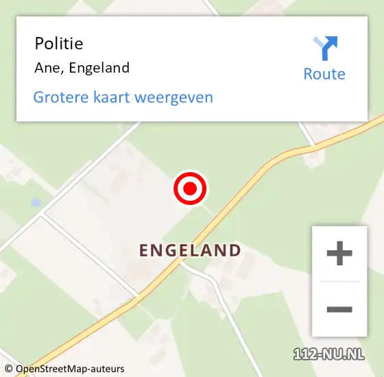 Locatie op kaart van de 112 melding: Politie Ane, Engeland op 29 maart 2024 15:36
