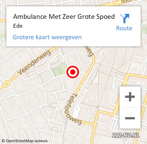 Locatie op kaart van de 112 melding: Ambulance Met Zeer Grote Spoed Naar Ede op 29 maart 2024 16:17