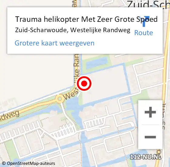 Locatie op kaart van de 112 melding: Trauma helikopter Met Zeer Grote Spoed Naar Zuid-Scharwoude, Westelijke Randweg op 29 maart 2024 16:25