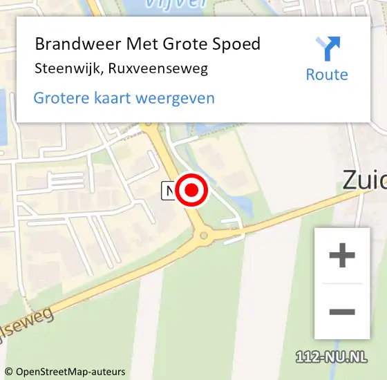 Locatie op kaart van de 112 melding: Brandweer Met Grote Spoed Naar Steenwijk, Ruxveenseweg op 29 maart 2024 17:02
