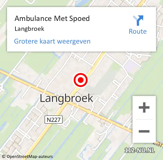 Locatie op kaart van de 112 melding: Ambulance Met Spoed Naar Langbroek op 29 maart 2024 17:07