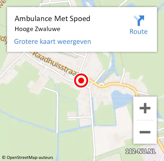 Locatie op kaart van de 112 melding: Ambulance Met Spoed Naar Hooge Zwaluwe op 29 maart 2024 17:26