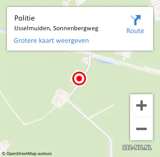 Locatie op kaart van de 112 melding: Politie IJsselmuiden, Sonnenbergweg op 29 maart 2024 17:29