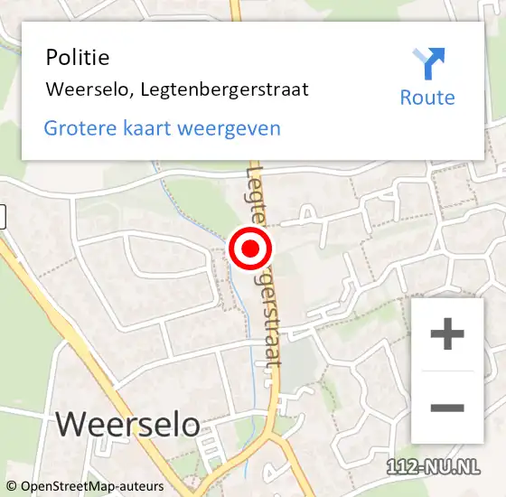 Locatie op kaart van de 112 melding: Politie Weerselo, Legtenbergerstraat op 29 maart 2024 18:32