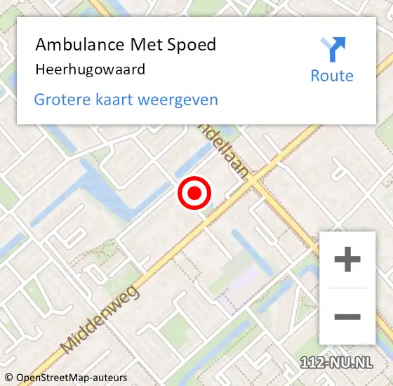Locatie op kaart van de 112 melding: Ambulance Met Spoed Naar Heerhugowaard op 29 maart 2024 19:41