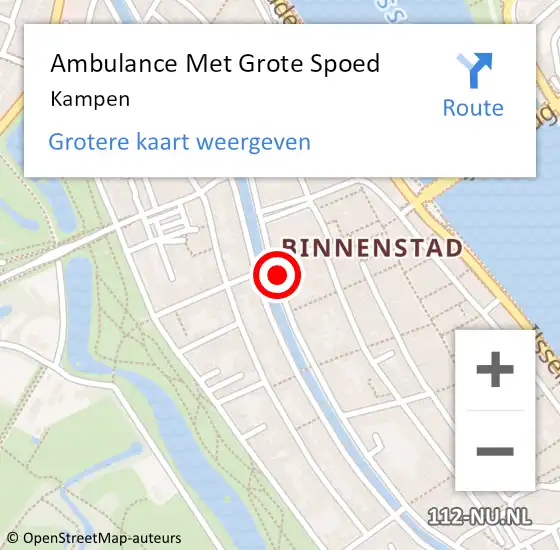 Locatie op kaart van de 112 melding: Ambulance Met Grote Spoed Naar Kampen op 29 maart 2024 19:46