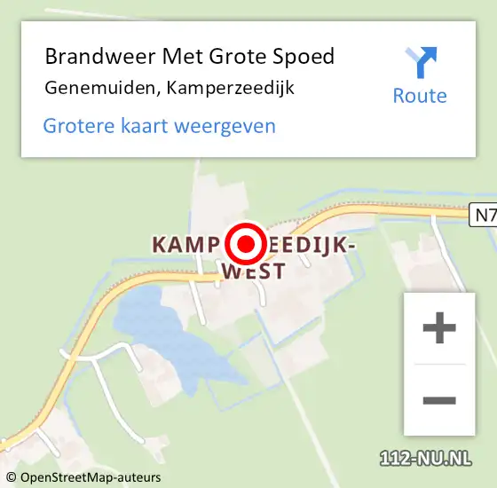 Locatie op kaart van de 112 melding: Brandweer Met Grote Spoed Naar Genemuiden, Kamperzeedijk op 29 maart 2024 21:07