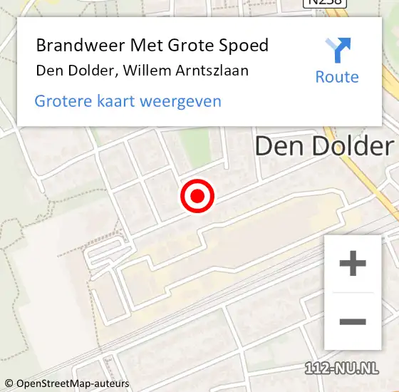 Locatie op kaart van de 112 melding: Brandweer Met Grote Spoed Naar Den Dolder, Willem Arntszlaan op 29 maart 2024 21:40